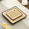 Bandeja pequeña para té casera con drenaje y almacenamiento de agua, nuevo modelo 2026, bandeja para juego de té Kung Fu, mar de té de bambú, bandeja de preparación en seco, lujo ligero