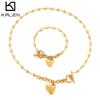 Suministro de comercio exterior acero inoxidable Hebilla T amor collar pulsera estudiante pareja temperamento en forma de corazón conjunto combinado para mujer