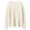 Estilo Novo Outono e Inverno Suéter Gola Redonda Vazado Cashmere Feminino Malha Camada Base Moda Versátil Casual Suéter de Cashmere