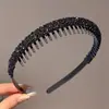 Faixa de cabelo retrô estilo coreano com estampa de leopardo e coroa alta, faixa de cabelo sofisticada e delicada com bolinhas para uso diário, acessório de cabelo com presilha de dentes