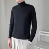 Suéter de Cuello Alto Nuevo Estilo Coreano Otoño e Invierno 2025 para Hombre Color Sólido Versátil de Moda Casual Manga Larga Camisa Base