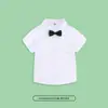 Camisa Blanca de Manga Corta para Niños 100% Algodón Camisa Blanca de Manga Corta Fina de Verano para Niños Ropa de Rendimiento Camisa de Niño