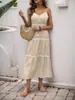 Falda Larga con Tirantes de Venta Caliente Transfronteriza Europea y Americana de Tiktok 2026 Nuevo Vestido Casual de Verano sin Mangas a Rayas para Mujer