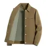 Ropa de trabajo de estilo nuevo para hombre de primavera y otoño transfronteriza, talla grande, cuello de solapa, tacto de alta gama, camisa de chaqueta administrativa a rayas