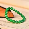 Pulseira de Jade Verde Seco Pulseira de Contas Rolantes de Jadeíta Pulseira de Contas na Cor Jadeíta Pulseira de Contas Redondas de Jadeíta Crua Verde Seco Dragão de Ferro Atacado