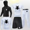 Traje deportivo de fitness transfronterizo para hombre, para correr, entrenar, primavera y verano, de secado rápido, muy elástico, ajustado, para correr por la mañana y por la noche, para baloncesto.