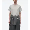 [Pedido Cs] Camiseta de Manga Corta con Cuello Redondo de Corte Estándar para Mujer, Camiseta Gris para Mujer, Estilo Sencillo para el Trabajo, Verano 2026