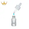 En stock al por mayor botella gotero de 5ml10ml fondo grueso redonda recta de vidrio botella de aceite esencial doble anillo cabeza de goma botella de aceite esencial