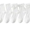 Calcetines de encaje huecos finos de verano para mujer, calcetines de media pantorrilla, estilo japonés moderno, dulces y transpirables, calcetines de malla con borde festoneado