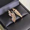 Anel Aberto de Zircônia Luxo Alto Padrão Exclusivo Feminino Joias Yiwu Design de Nicho Atacado Transfronteiriço r5432