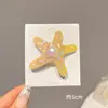 Horquilla de concha de estrella de mar colorida pinza de pico de pato para mechones rotos de chica dulce horquilla de perla pinza para flequillo frente tocado lindo