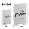 Decoração simples de livro falso em inglês preto, branco e cinza para decoração suave de casa, adereço de exibição, fundo popular para fotos, livro de simulação dobrável