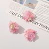 Fotografía Salida de Verano Niña Flor de Cúmulo de Flor de Arroz Degradada DIY Tejido a Mano Lindo Accesorios para el Cabello Pendientes Accesorios