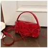 Bolso de Hombro Cruzado de Moda Coreana con Pliegues Tendencia Verano 2026 Nuevo Color Sólido Textura Ins Estilo Bolso Almohada