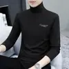 Camiseta de manga larga para hombre con cuello alto, camiseta interior elástica para hombre, primavera y otoño, casual, algodón, camiseta para hombre, top, moda, venta al por mayor