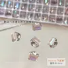 Tamanho Pequeno, Sem Bandeja Base, Decorações para Unhas com Strass de Cristal, Super Brilhantes, Transparente Gelo, Formato de Ovo de Pombo, Ângulo Reto, Quadrado Gordo, Acessórios de Bola de Diamante Acabados
