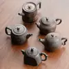 Tetera dorada con esmalte de óxido estilo japonés, tetera individual vintage para uso doméstico, filtro de té y dispensador de cerámica rugosa, juego de té anti-escaldado, regalo