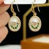 Pendientes de Perla Imitación Estilo Retro Francés Tulipán Jardín Monet para Mujer Tendencia Lujo Ligero Gama Alta Pendientes de Cadena para Clavícula