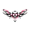 Pegatina de Tatuaje de Cintura de Súcubo Colorida Patrón de Corazón Rosa y Morado Mariposa Tatuaje de Vientre Sexy Impermeable para Mujeres