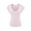 Camiseta Sexy de Menina Quente com Decote V Profundo, Caimento Justo, Manga Curta, Tecido Tencel, Novo Top Curto Leve para Primavera/Verão, Camisa Base Levemente Transparente