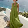 Amazon Europa y América Transfronterizo Nuevo Estilo Verano 2026 Vestido Casual de Color Sólido con Cuello en V para Mujer