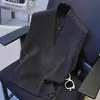 Colete Tricot Gola V Sem Manga Estilo Inverno Feminino Chique Camada Versátil Emagrecedor Redutor de Idade Colete Suéter Top