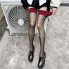 Preto fino sexy meias de seda borda vermelha seda preta longa barril onda ponto amor over-the-knee meias subnet vermelho real irmã vento meias altas
