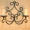 Suporte de Velas de Ferro Forjado de Parede, Suporte de Velas Pendurado de Artesanato em Metal, Suporte de Velas de Arame de Ferro Forjado
