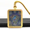 Tangka de Acero de Titanio Dorado Pintado a Mano Parcial, Tara Verde, Tara Blanca, Buda de la Medicina Tangka, Amuleto de Buda Portátil, Productos Culturales y Creativos de Templos