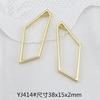Accesorios de Joyería de Aleación DIY Colgante Chapado en Oro de 14K Pulsera Colgante Doble Simple Aretes Patrón Geométrico Colgante con Forma Especial
