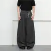 Pantalones Scimitar de Diseño Plisado Verano 2025 para Hombre, Modernos, Casuales, Versátiles para el Trabajo, Holgados, Pierna Ancha, de Largo Completo