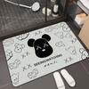 Tapete de baño oso violento tierra de diatomeas absorbente tapete de puerta de baño tapete de inodoro de baño alfombra antideslizante de secado rápido