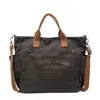 Bolsa de lona tipo tote con impresión de logo personalizado, simple y elegante para ir al trabajo, versátil para el uso diario, adecuada para estudiantes y se puede llevar como bolso de hombro o bolso de mano.