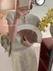 Zhengqi Ropa Especial/Nuevo Estilo Chino Camiseta de Punto de Seda Helada con Botones y Cuello Alto de Manga Corta para Mujer, Camiseta Básica de Estilo Nacional para Verano