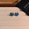 Pendientes Colgantes de Esmalte en Forma de Corazón Dulces y Elegantes Estilo Coreano para Mujer, Pendientes Metálicos Versátiles Simples y de Moda, Accesorios para Orejas Retro