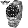 Relógio Mecânico Automático Semi-Automático Winner Masculino Moda Casual Submariner Atacado Anel Preto Vermelho Mostrador Preto