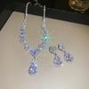 Pendientes colgantes de diamantes y circón, collar, moda, exagerada, elegante, cadena de clavícula, ligeros, lujosos, accesorios de joyería de alta gama.