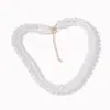 Estilo Francés Doble Capa Apilado Limpio Simple Blanco Perla de Imitación Collar Pulsera conjunto Lujo Ligero Alto Grado Sensación