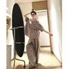 [En Stock] Pijama Rayado Nuevo de Primavera y Otoño para Mujer, Manga Larga y Pantalón Largo, Conjunto de Ropa de Casa Talla Grande, Se Puede Usar Afuera, Estilo Ins