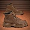 Botas Martin para Hombre Primavera Cuero Impermeable Caña Media Deportivas de Cuero para Hombre Retro Británicas para Exteriores Senderismo Botas de Trabajo