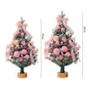 Mini Árbol de Navidad 2026 Nuevo Rosa Artificial Escritorio Hogar Paquete Pequeño Adornos DIY Decoración Navideña