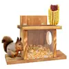 Comedero de ardillas de madera, Comedero de pájaros para jardín exterior, Comedero creativo para animales, Nido de hámster montado en la pared