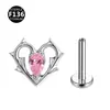 Aleación de Titanio F136 0.9 Diente Gatito Gamer Espina Gota de Agua Corazón Pendientes Clavos Labiales Clavos del Cartílago Auricular Joyería para Perforaciones
