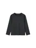 Camiseta de manga larga para niños, camiseta interior de algodón puro, top de cuello redondo para niños y niñas, casual y versátil, color liso, adecuado para primavera, otoño e invierno