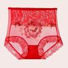 Ropa Interior Sexy de Encaje de Cintura Alta para Mujer Abdominal Levanta Caderas Malla Transpirable Calzoncillos para Mujer Ahuecados Antibacterianos Talla Grande Cuatro Estaciones