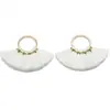 Pendientes de Aro Metálico con Borla de Abanico de Colores Accesorios para el Cabello Accesorios Colgantes Hechos a Mano DIY Colgante para Llave Colgante Pequeño