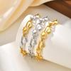 El más fácil de combinar Pulsera Ovalada con Forma de Corazón Chapada en Oro de Acero Inoxidable para Mujer Accesorios de Moda con Estilo Quanxi Water Br-2161