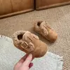 Zapatos Birkenstock para Niños 2026 Otoño/Invierno Nuevo Estilo Niñas Estampado de Leopardo Calientes con Felpa Zapatos de Algodón Zapatos Peludos sin Cordones para Niños