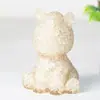Enfeites Decorativos de Resina para Escritório e Sala de Estar, Postura Sentada Transfronteiriça Decoração de Mesa com Pedras de Cristal Naturais, Figura de Cavalo Decoração para Casa
