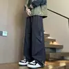 Pantalones de trabajo rectos para hombre, adecuados para primavera y otoño, pantalones cargo plisados estilo americano, corte holgado, talla grande, pantalones largos casuales y deportivos para uso en exteriores en verano